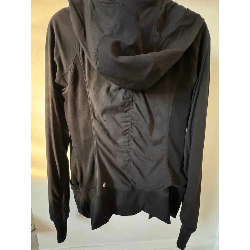 Lululemon Black Dance Studio Jacket III Reversible Hooded Full Zip Size 10 L